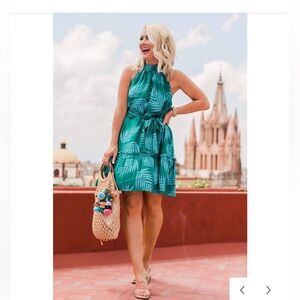 Gibson Look Palm Leaf Dress -EUC